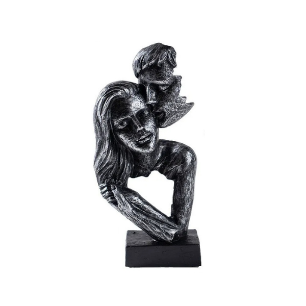 Sculptură de artă abstractă contemporană, finisaj bronz, suprafață texturată