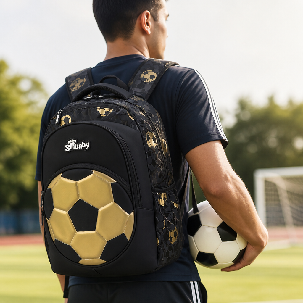 Thick Durable Football-Print Sports Backpack | ribuella