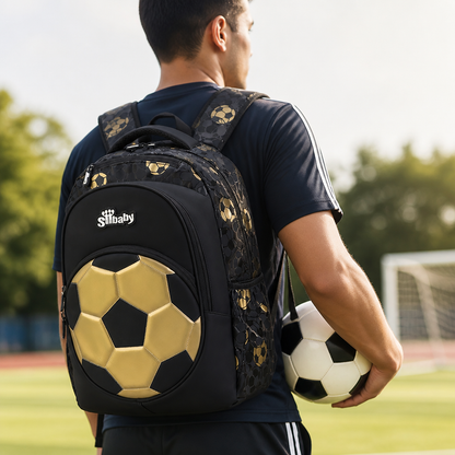Thick Durable Football-Print Sports Backpack | ribuella