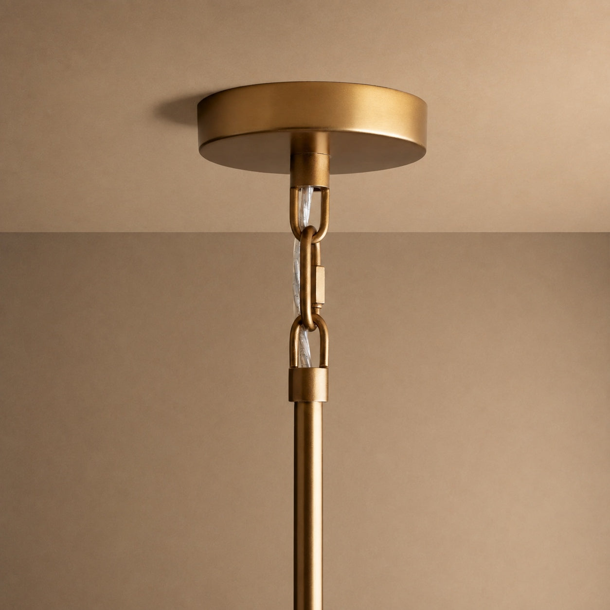 Large Round Chandelier with Off-White Shades – Brass or Bronze | ribuella