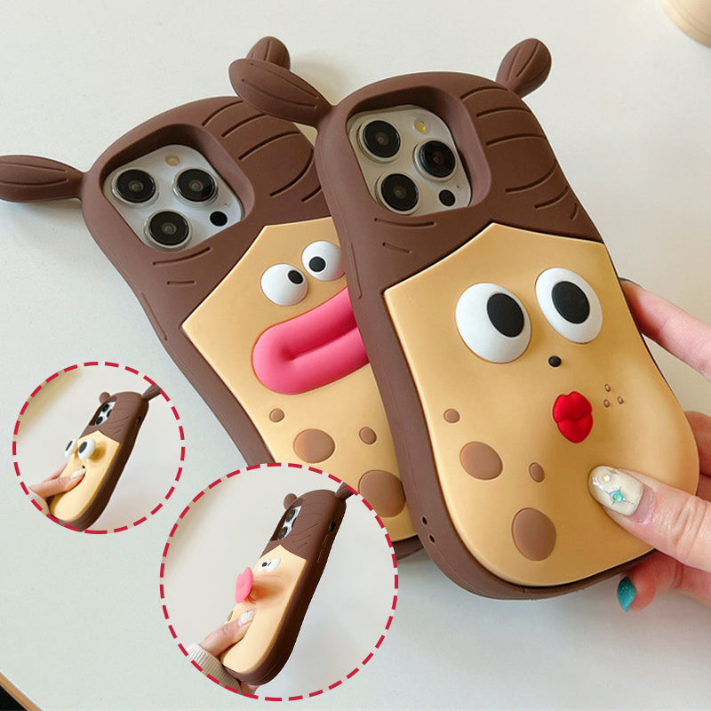 Playful Frog Cartoon Phone Case – 3D Cute Kawaii Cover