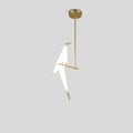 Origami Paper Crane Chandelier With Sculptural Hanging Forms