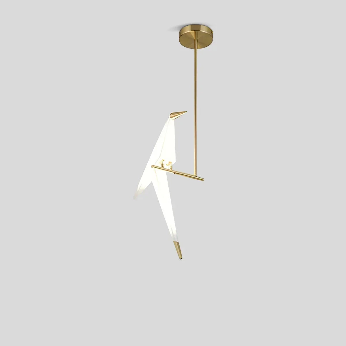 Origami Paper Crane Chandelier With Sculptural Hanging Forms