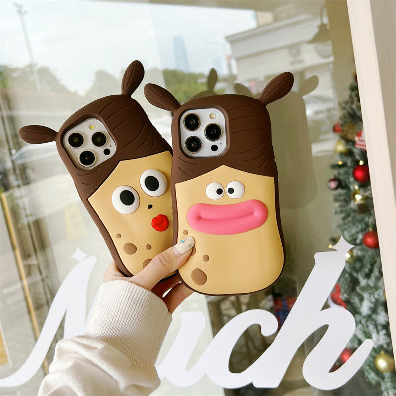 Playful Frog Cartoon Phone Case – 3D Cute Kawaii Cover