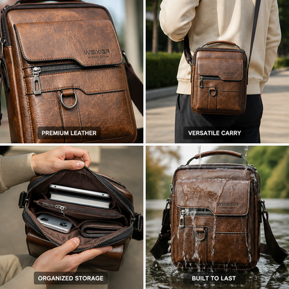 Top-Grain Leather Vertical Crossbody Bag | ribuella