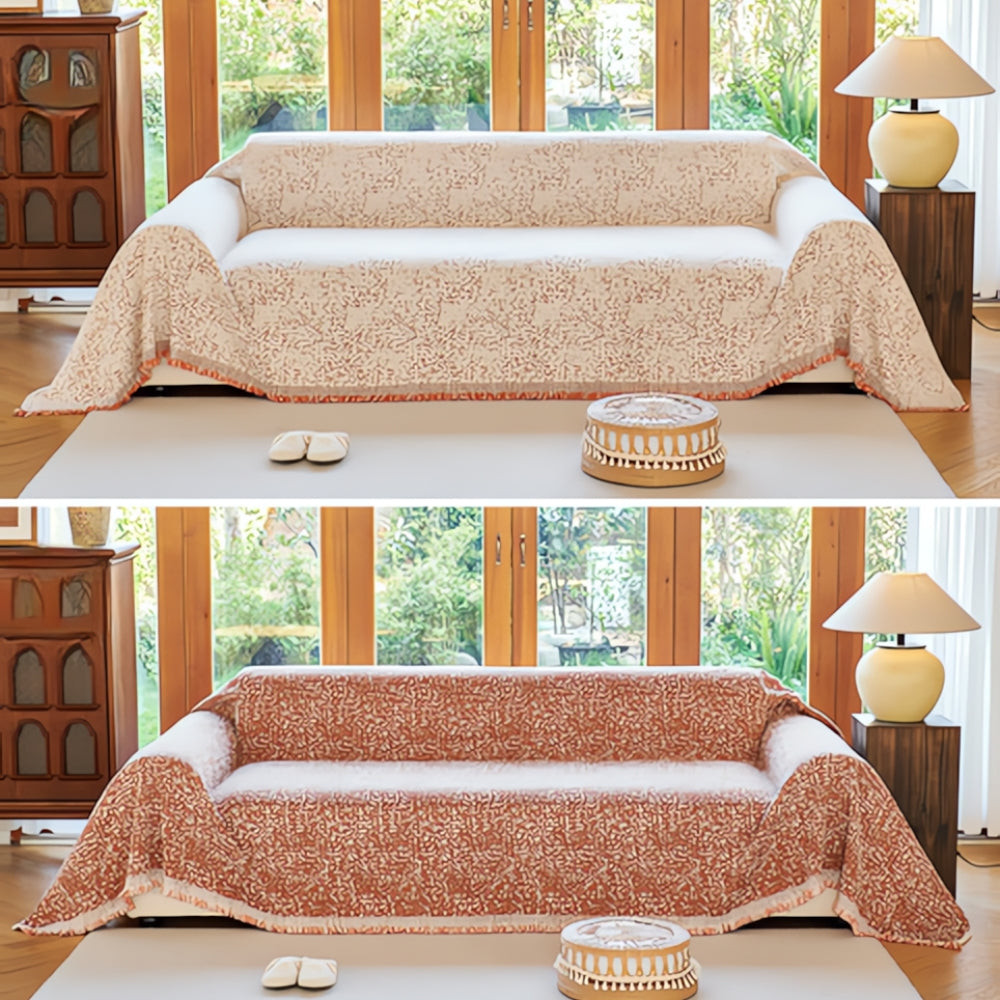 Reversible Nordic Speckle Boho Couch Cover Durable Protection