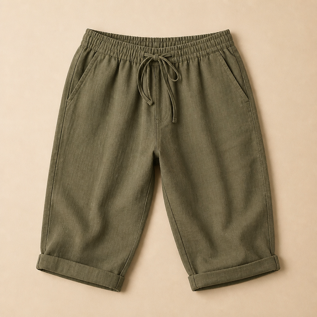 SenseLuxe – Airy Cotton-Linen Capri Pants Featuring Rolled Cuffs | ribuella