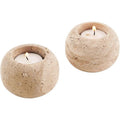 Juego de 2 portavelas de travertino para velas votivas | ribuella