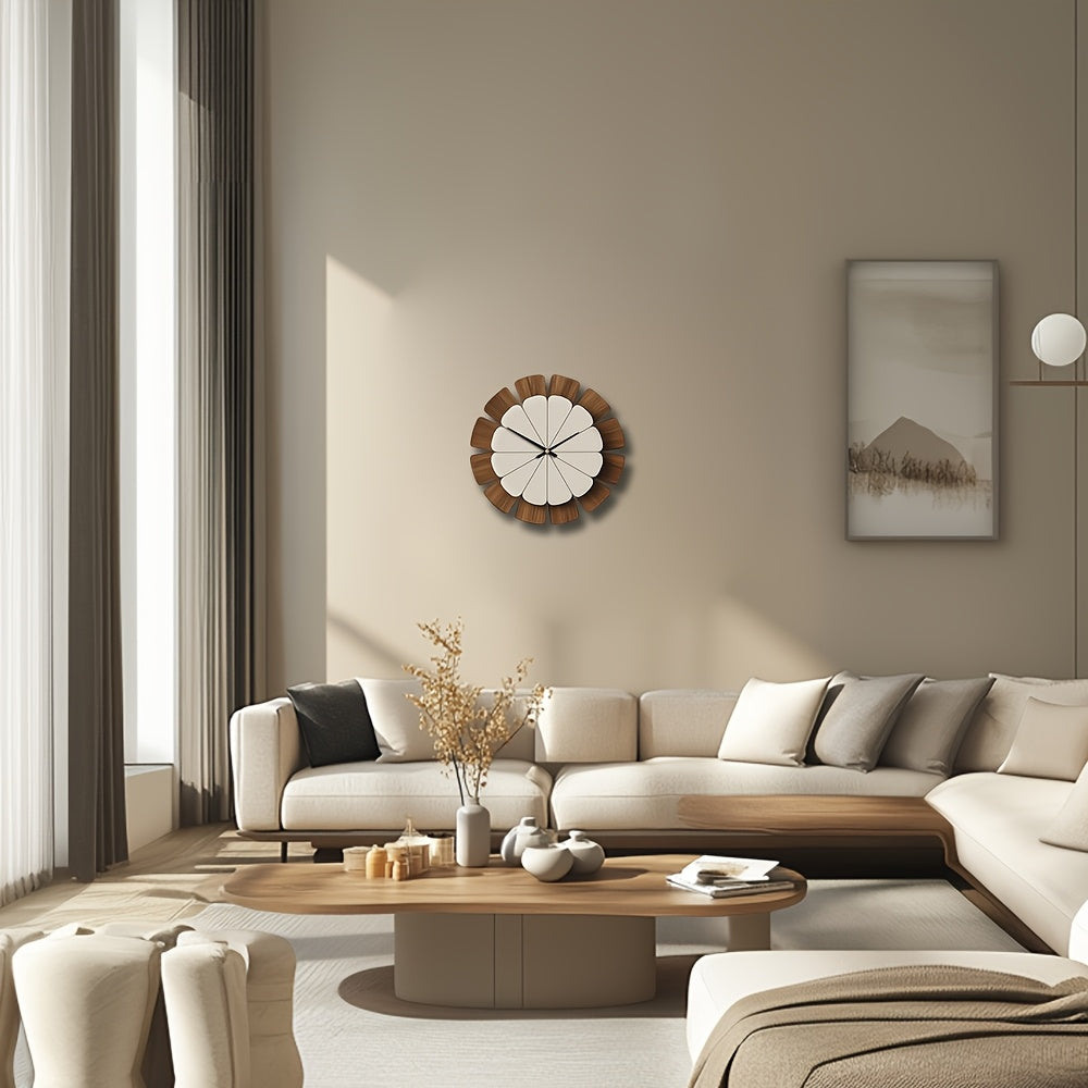 ساعة حائط خشبية أنيقة وصامتة من Serenity Circle | ribuella
