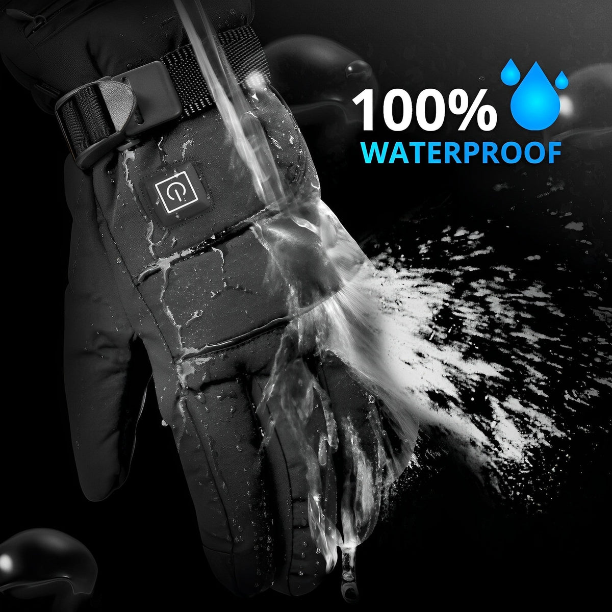 Unisex Thermal Heated Gloves Quick-Heat Button Activated Warmth Control
