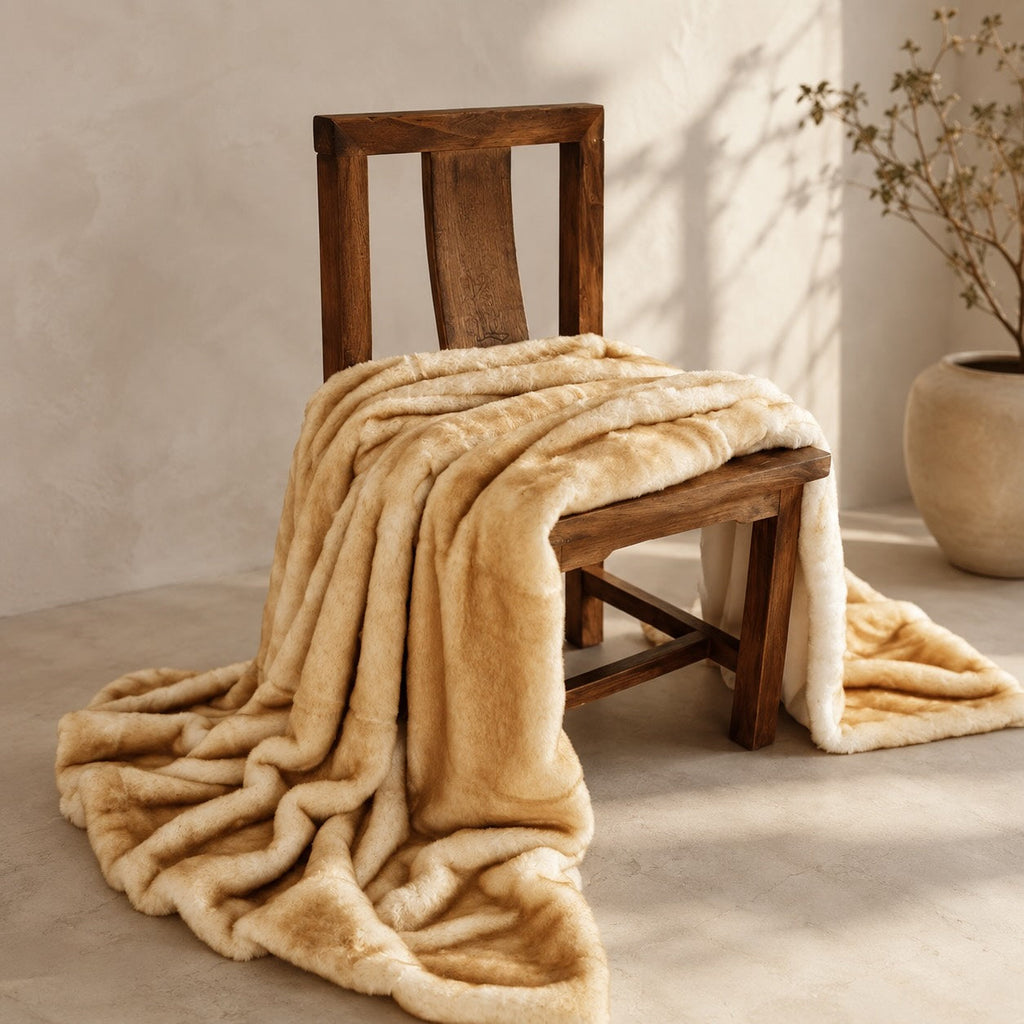 Luxury Faux Fur Throw Blanket Soft Plush Cover for Sofa Car Thickened Warm Winter Use | ribuella