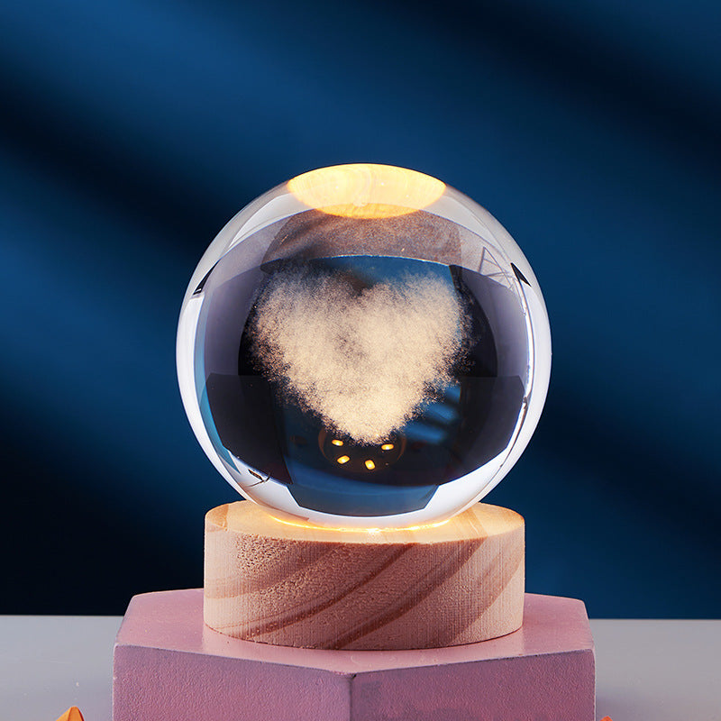 LumaOrb Crystal 3D Night Lamp Elegant Ambient Bedroom Light