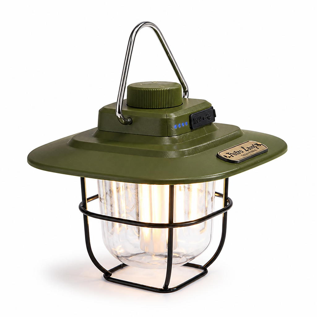 USB-Rechargeable Weather-Resistant Vintage LED Camping Lantern | ribuella