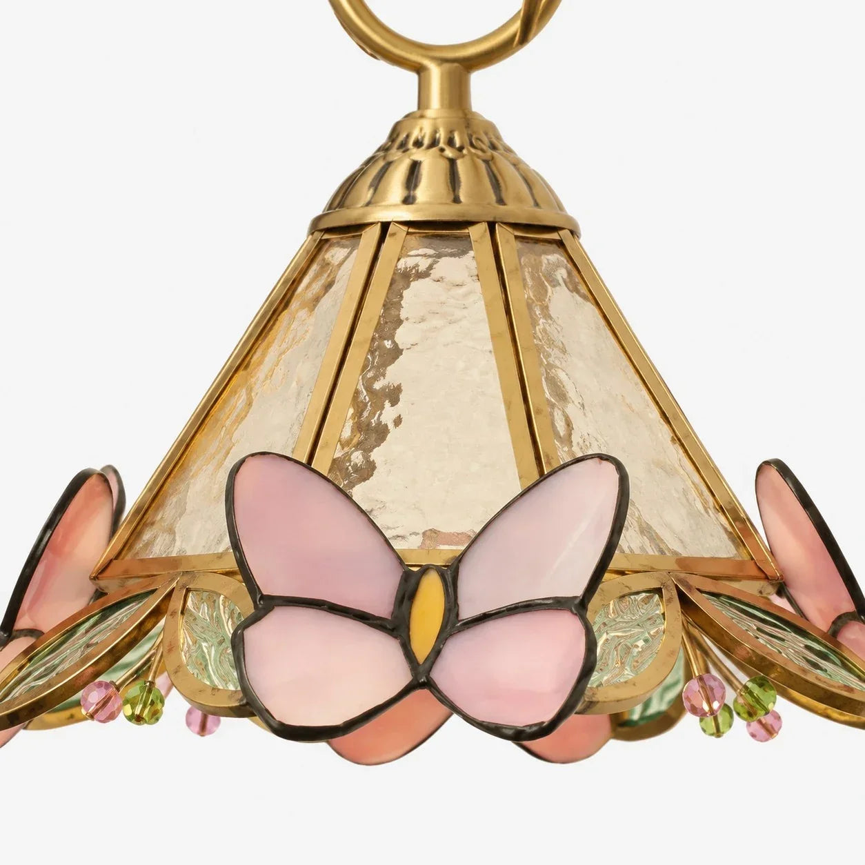 Vintage French Copper Butterfly Pendant Lamp