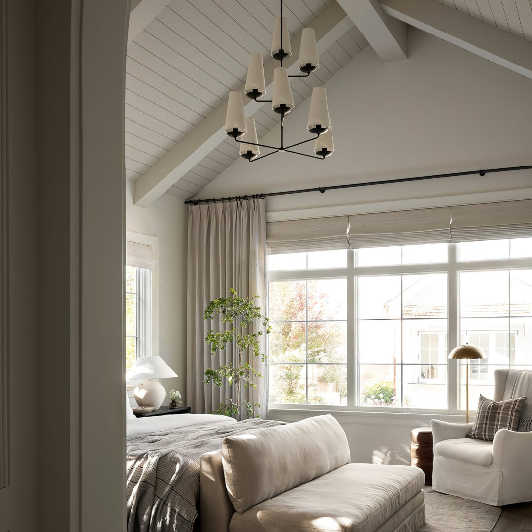 Fontaine Vertical Chandelier Tall Tiered Suspension Ceiling Light