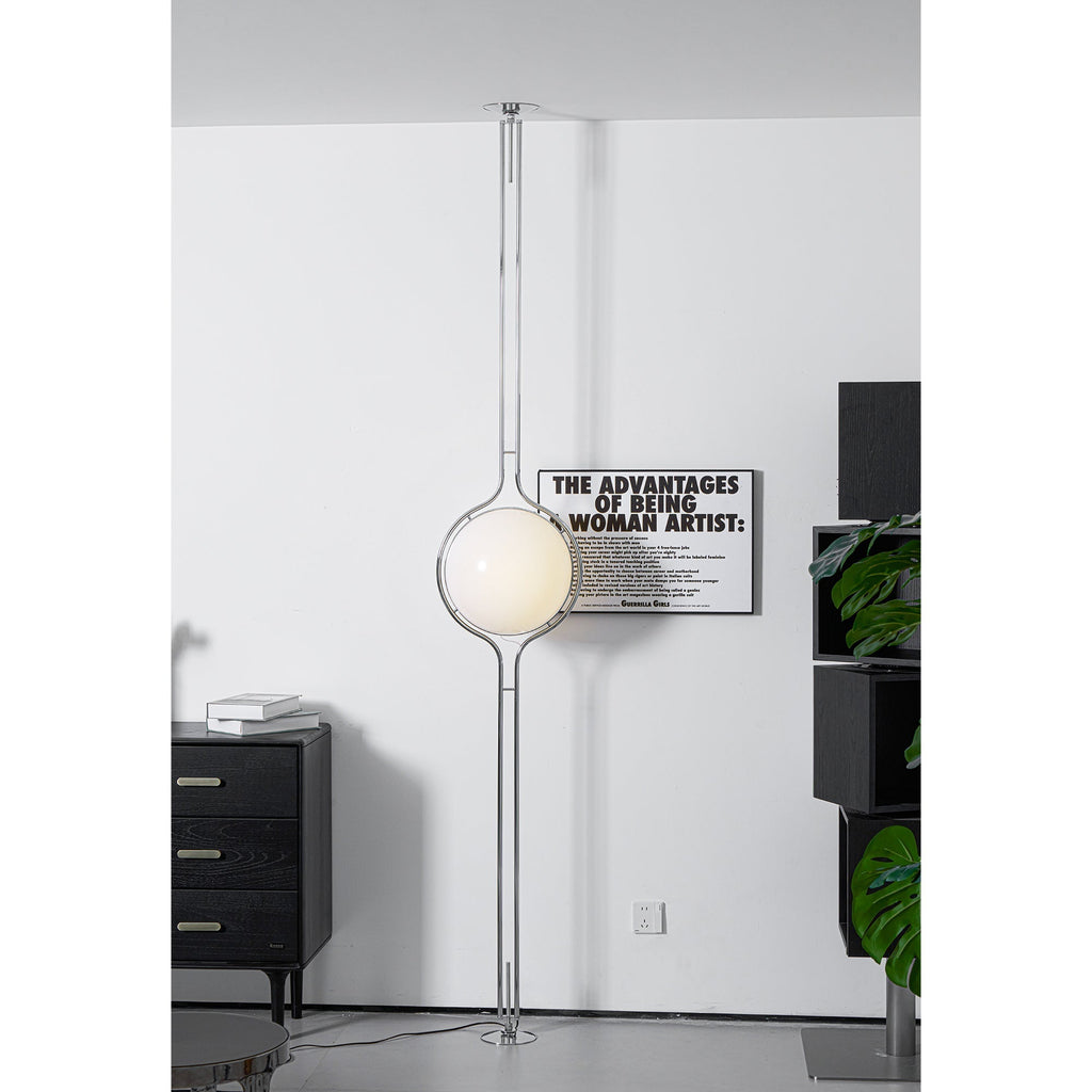 Garrault-Delord Dual Position Lamp, Ceiling Or Floor Stand, Contemporary Frame
