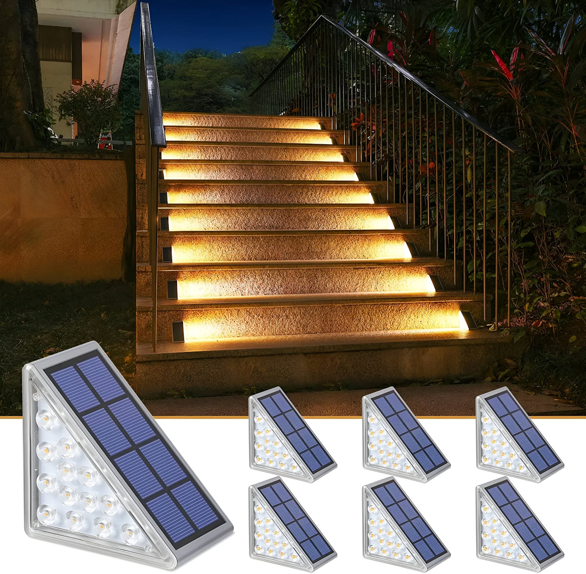 Set of 2 Stylish Solar Garden Step Lights for Outdoor Spaces | ribuella