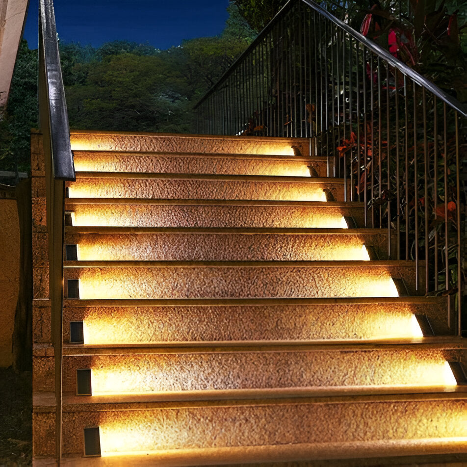Set of 2 Stylish Solar Garden Step Lights for Outdoor Spaces | ribuella
