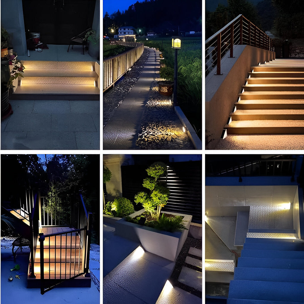 Set of 2 Stylish Solar Garden Step Lights for Outdoor Spaces | ribuella