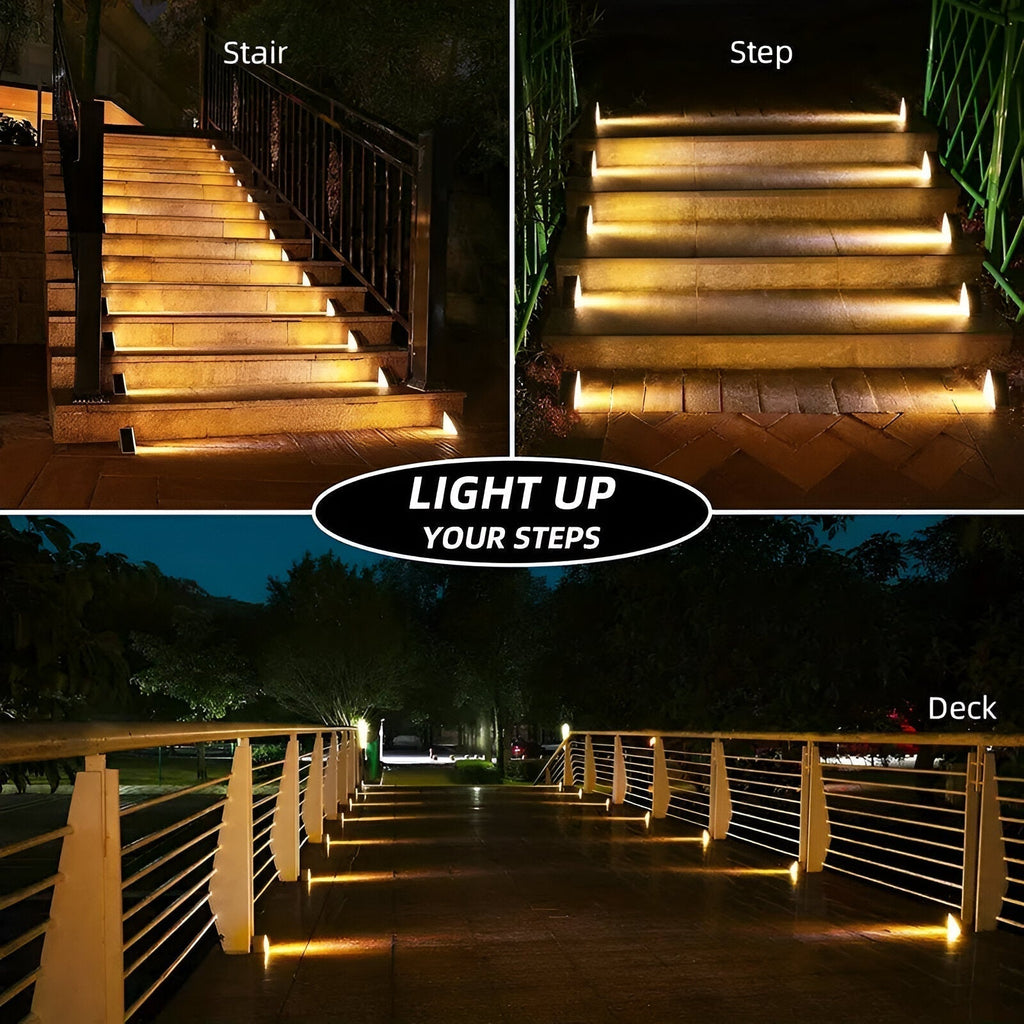 Set of 2 Stylish Solar Garden Step Lights for Outdoor Spaces | ribuella
