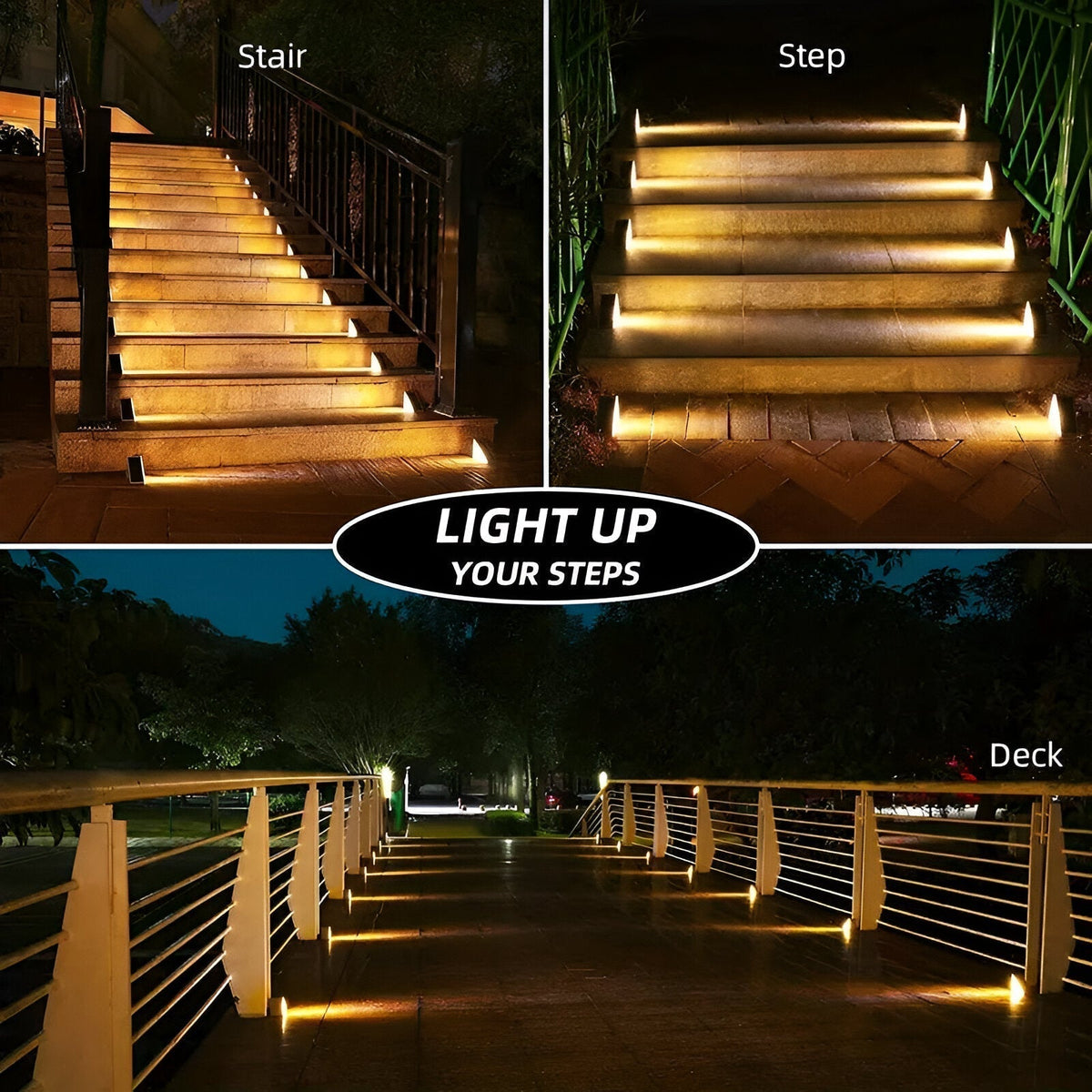 Set of 2 Stylish Solar Garden Step Lights for Outdoor Spaces | ribuella