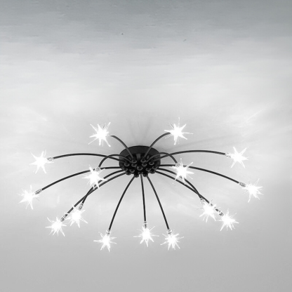 Arisha Art Deco Starry Glass Shade Flush Mount Ceiling Light