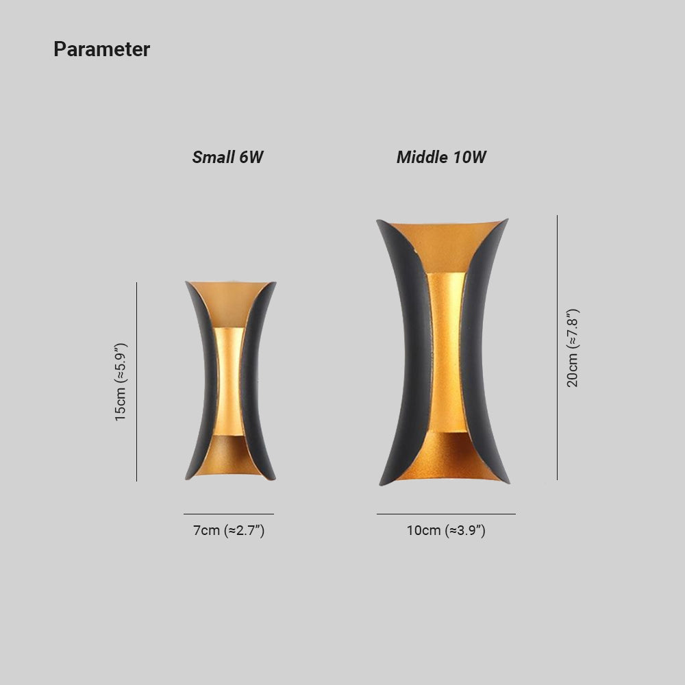 Moderne led-wandlamp met gebogen silhouet voor buiten