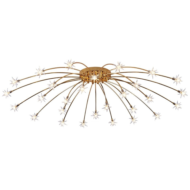Arisha Art Deco Starry Glass Shade Flush Mount Ceiling Light