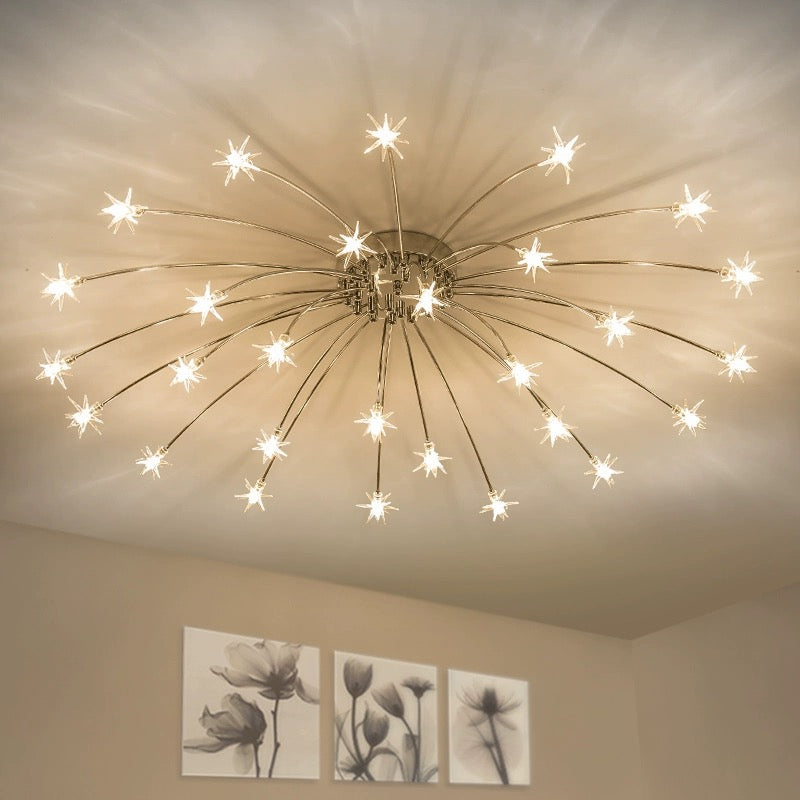 Arisha Art Deco Starry Glass Shade Flush Mount Ceiling Light