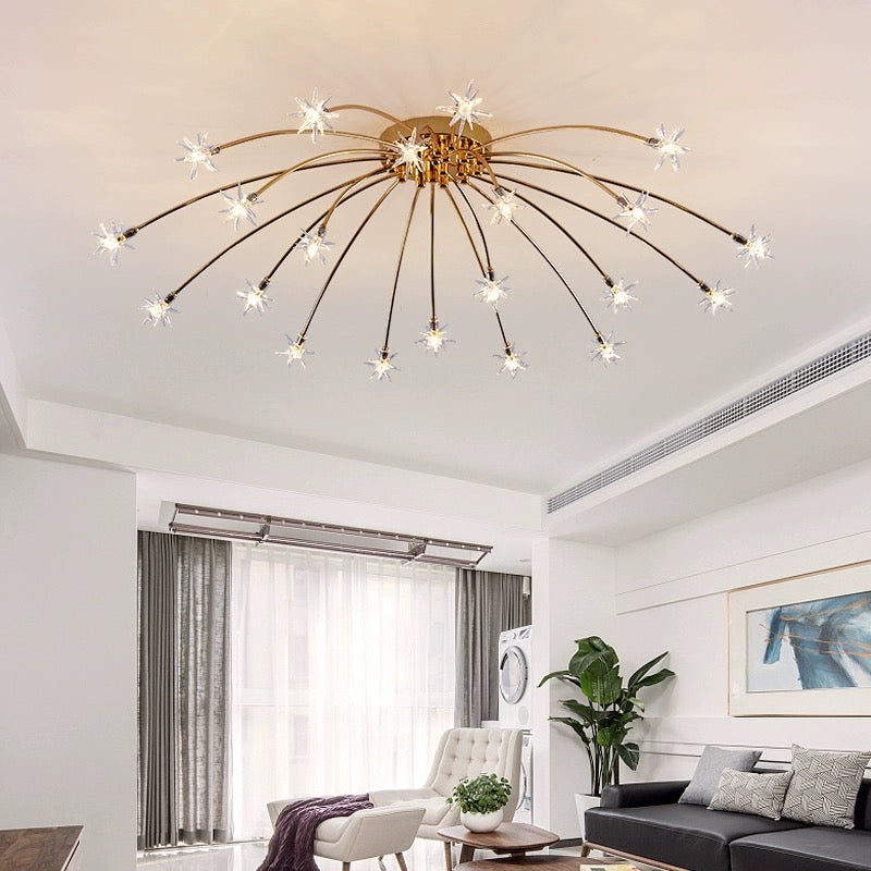 Arisha Art Deco Starry Glass Shade Flush Mount Ceiling Light