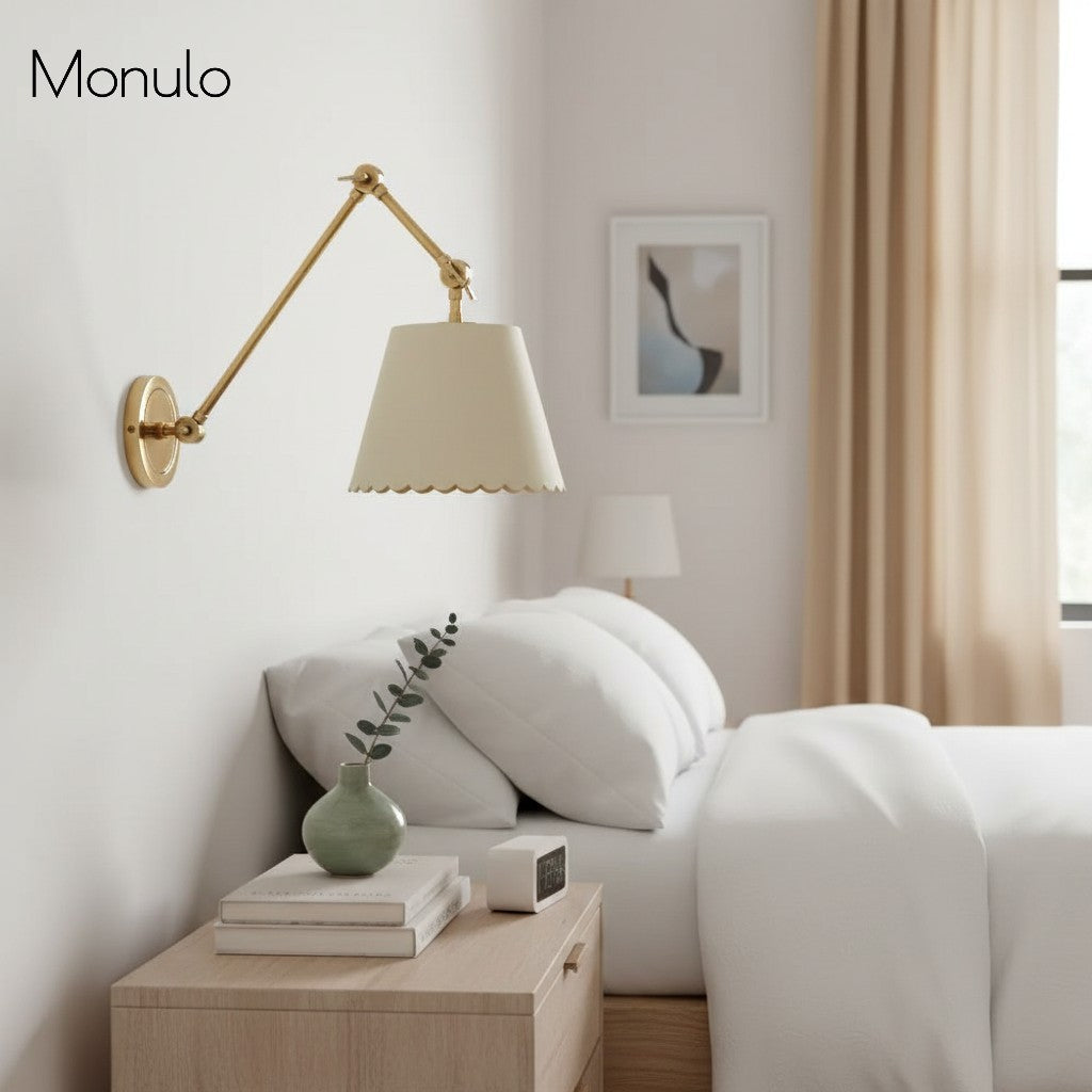 Foldray Scalloped Drum Wall Sconce - Modern Rustic Compact Wall Light