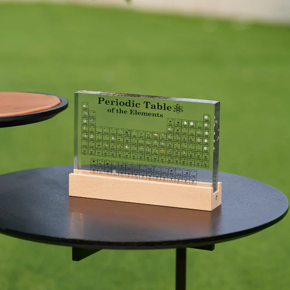 LED Illuminated Periodic Table Display Integrating 83 Authentic Elements