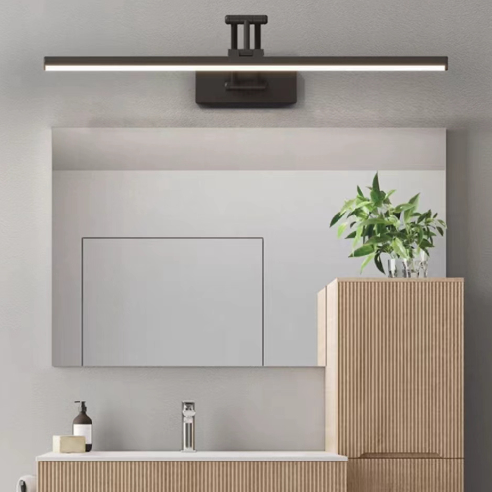 Volo moderne lineare Schminkspiegel-Wandleuchte aus Metall mit LED und Spiegel