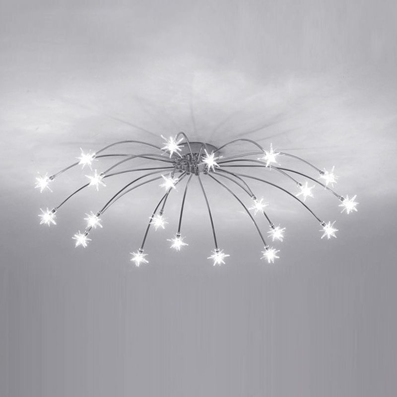 Arisha Art Deco Starry Glass Shade Flush Mount Ceiling Light