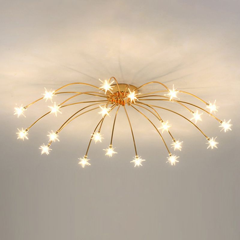 Arisha Art Deco Starry Glass Shade Flush Mount Ceiling Light