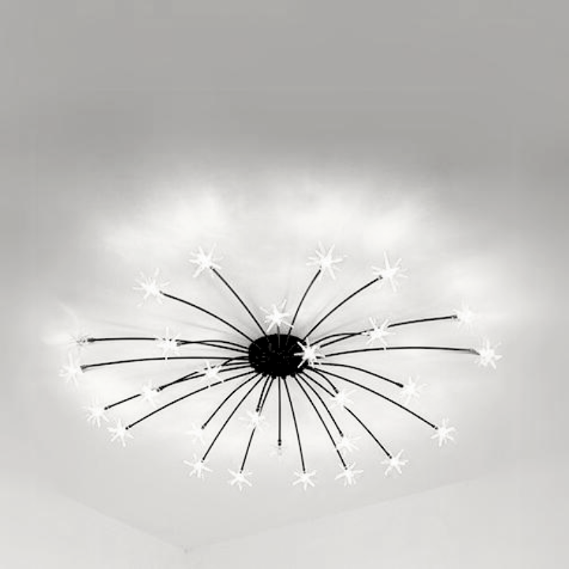 Arisha Art Deco Starry Glass Shade Flush Mount Ceiling Light
