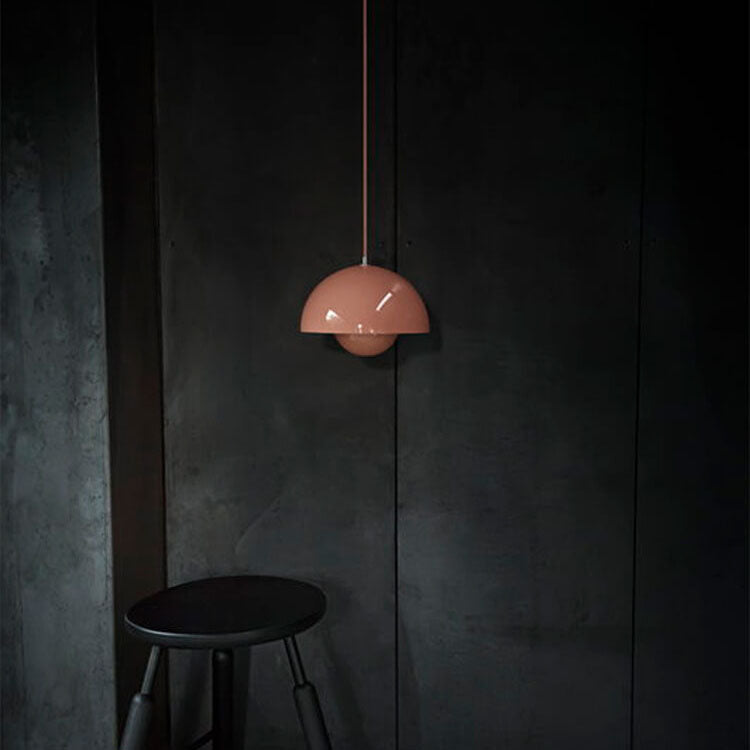 Nordycka lampa wisząca w kształcie kopuły - minimalistyczna półokrągła oprawa sufitowa
