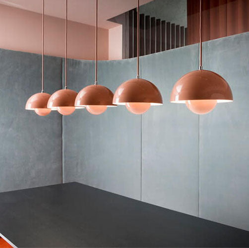 Nordycka lampa wisząca w kształcie kopuły - minimalistyczna półokrągła oprawa sufitowa