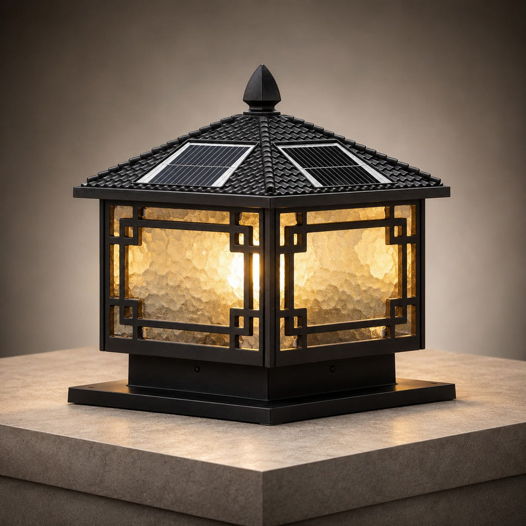 Solar Garden Lights European Style Outdoor Pillar Light Waterproof Aluminum Adjustable IP54 | ribuella