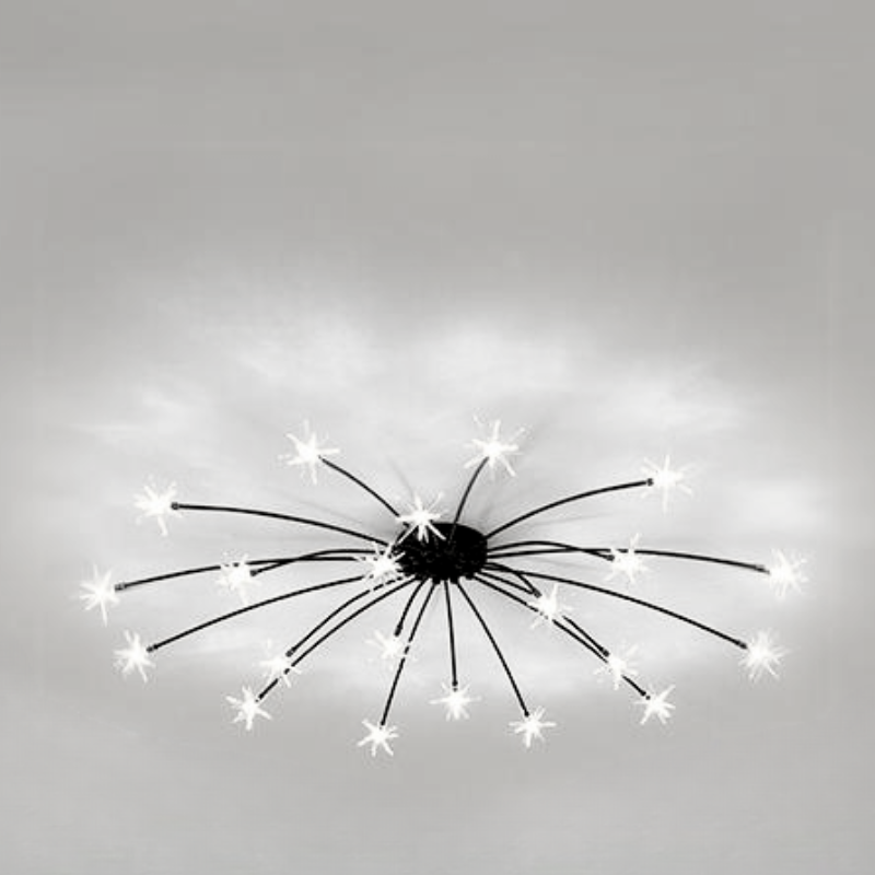 Arisha Art Deco Starry Glass Shade Flush Mount Ceiling Light
