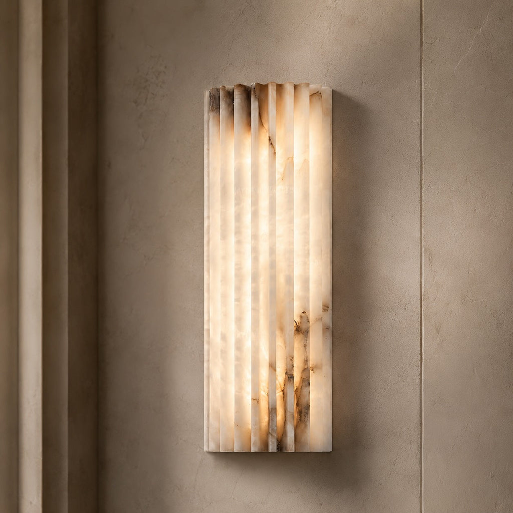 Applique da parete moderna in alabastro, lampada da parete LED per interni con cablaggio fisso | ribuella