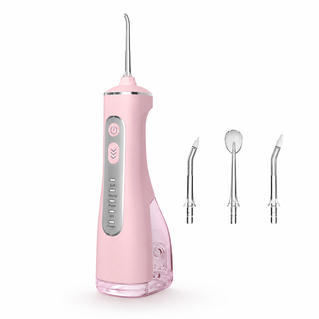 USB Rechargeable Water Flosser with High-Pressure Pulse Technology – 4 Nozzles | ribuella