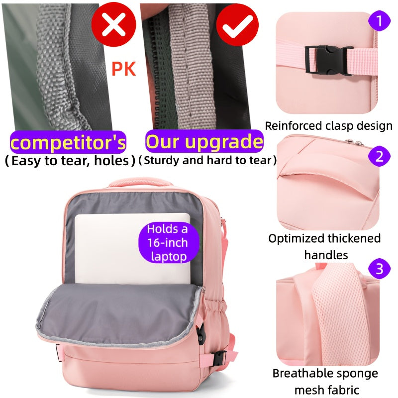 Kabinerygsæk med stor kapacitet, separat skorum og opbevaringsplads
