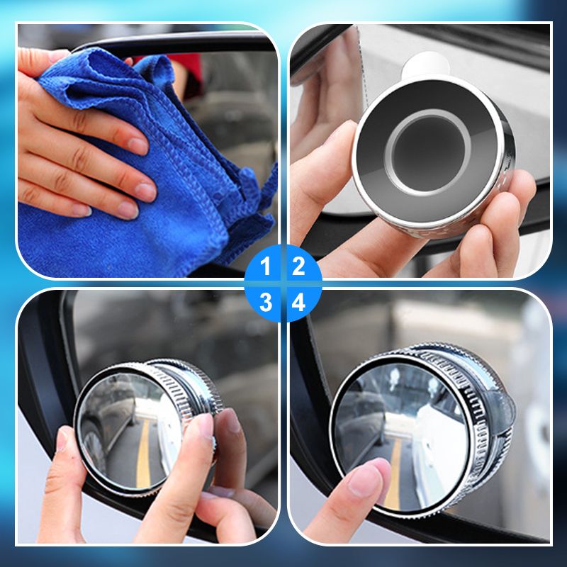 Lot de 2 miroirs d'angle mort réglables à 360° pour rétroviseurs latéraux de voiture | ribuella