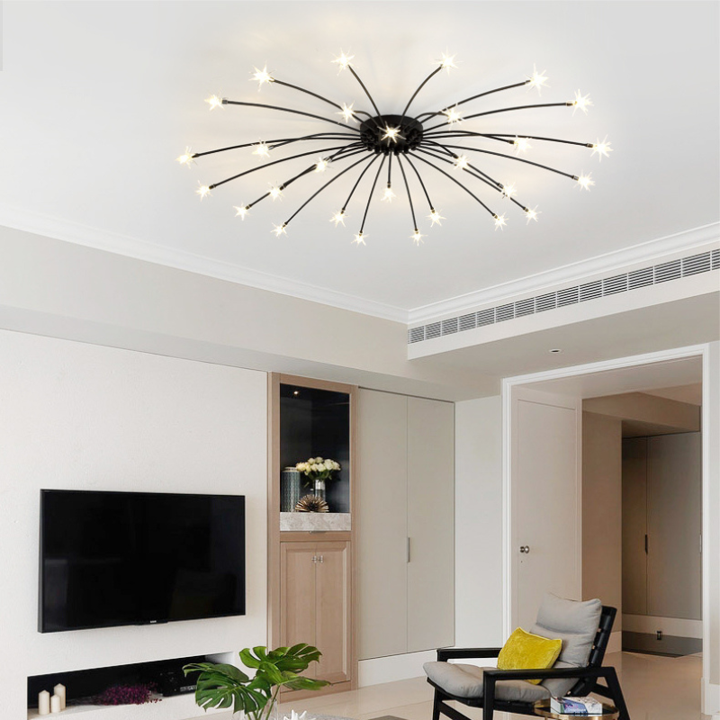 Arisha Art Deco Starry Glass Shade Flush Mount Ceiling Light