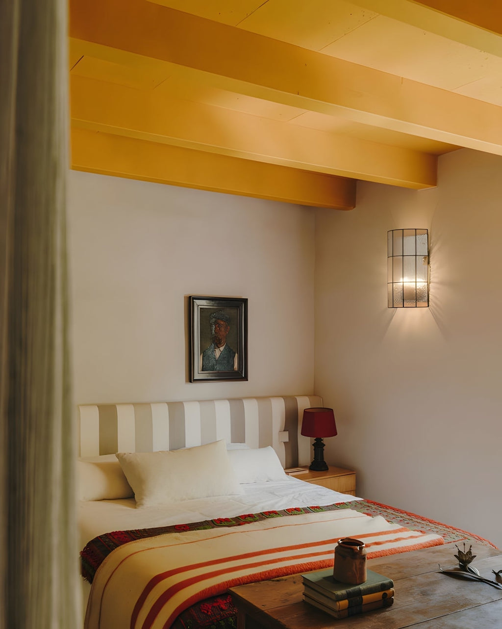 Fun Guy 731 Wall Lamp, Geometric Grid Panel, Minimalist Slim Profile, Soft Diffused Glow