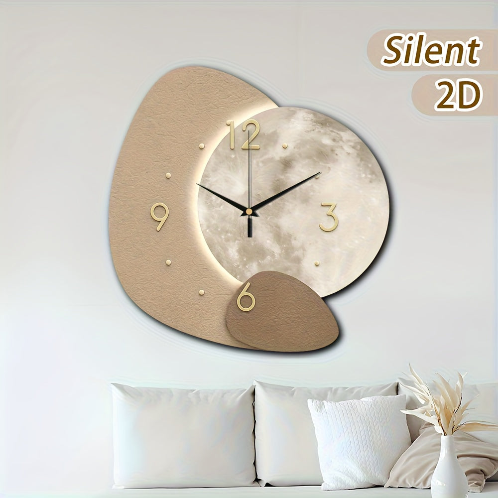 TimberCraft - Exquisite Wooden Wall Clock with Gold Accents | ribuella