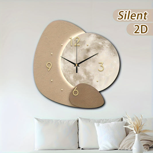 TimberCraft - Exquisite Wooden Wall Clock with Gold Accents | ribuella