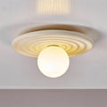 Francie Ceiling Light, Circular Disc Shape, Wabi Sabi Details, Warm Ambient Glow