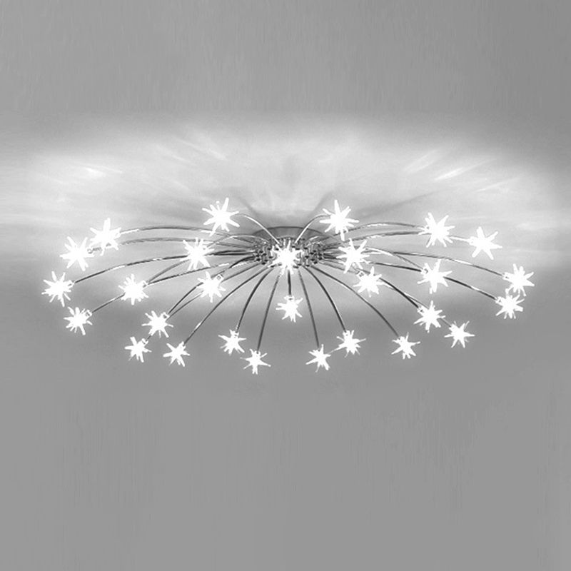 Arisha Art Deco Starry Glass Shade Flush Mount Ceiling Light